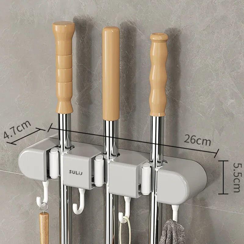 Mop Holder with Hooks