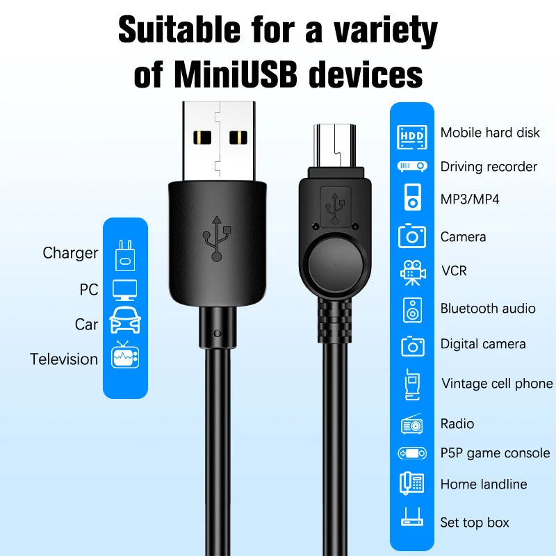 Mini USB Cable To  Data Charger Cable