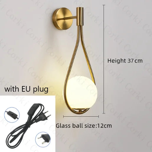 Luxury Glass Ball LED Wall lamp