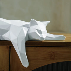 White Black Cat Statue
