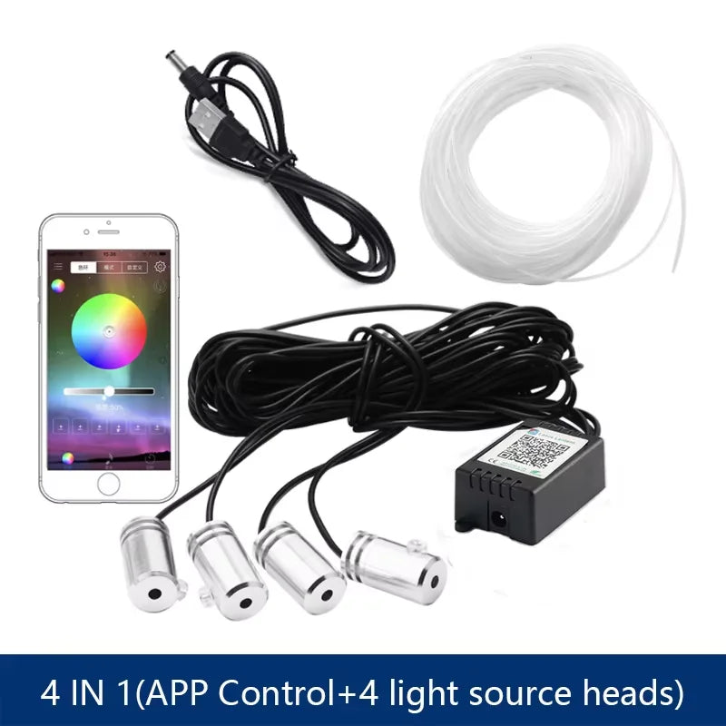 6 in 1 Led Car Interior  Strips Light