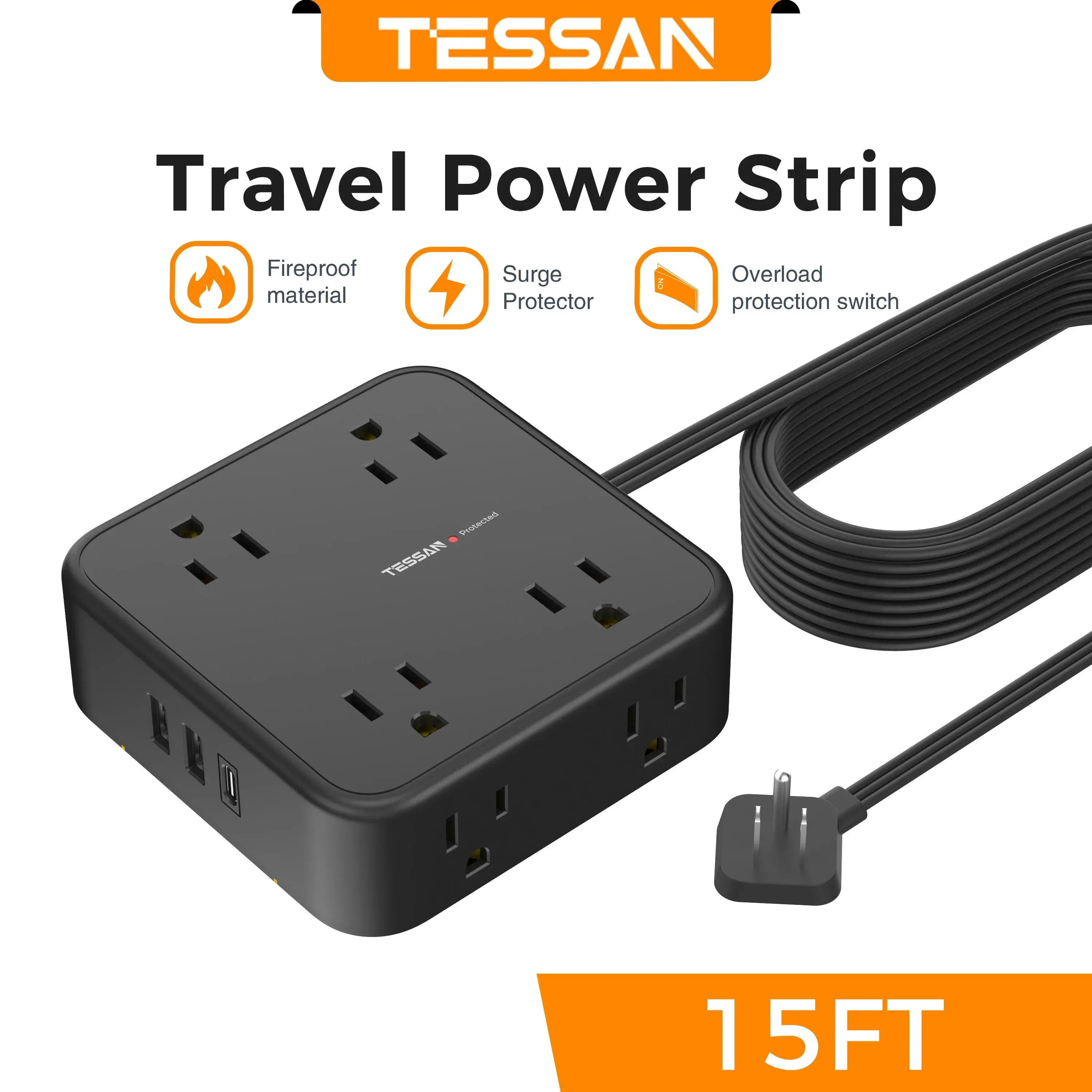Ultra Thin Flat Plug Power Strip