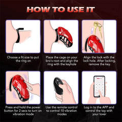 App Remote Control Vibrating Chastity Cage