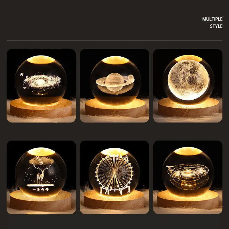 USB  Crystal Ball Table Lamp