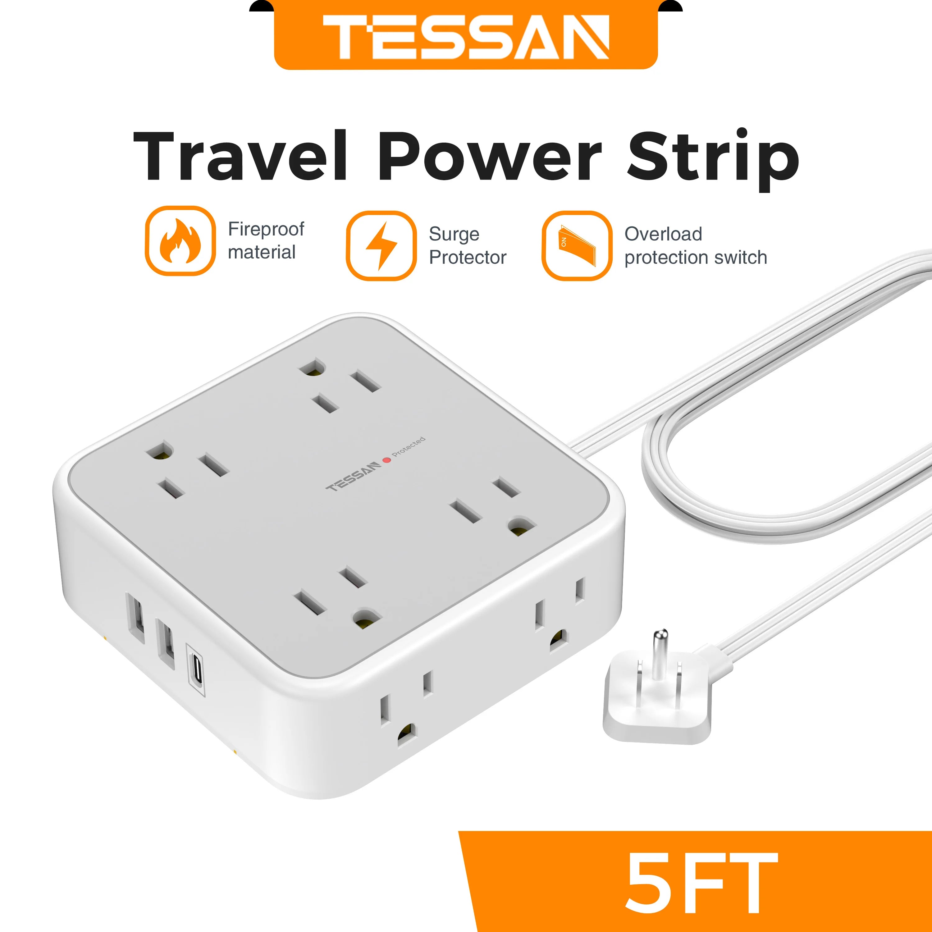 Ultra Thin Flat Plug Power Strip