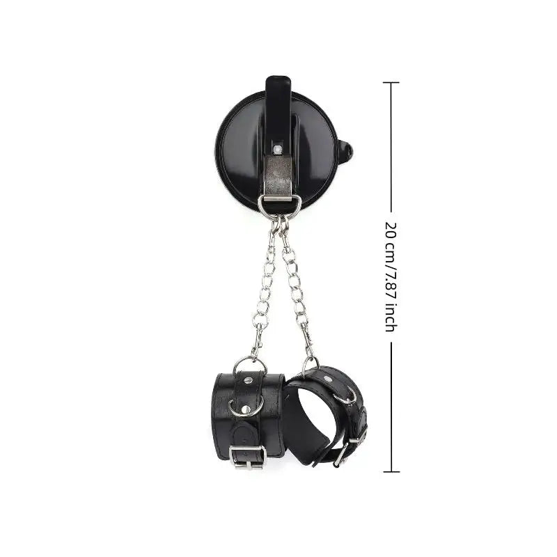 Leather Handcuffs with Strong Suction Cup