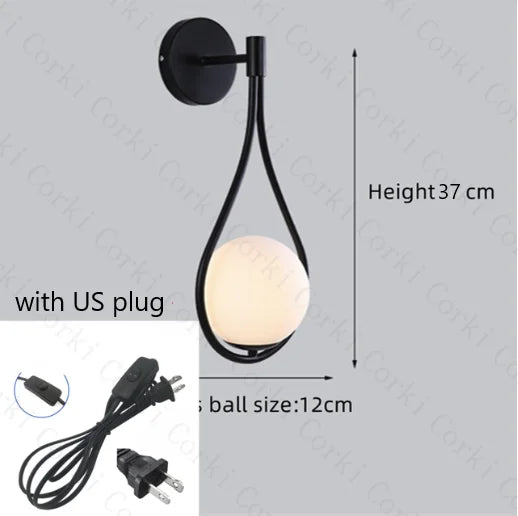 Luxury Glass Ball LED Wall lamp