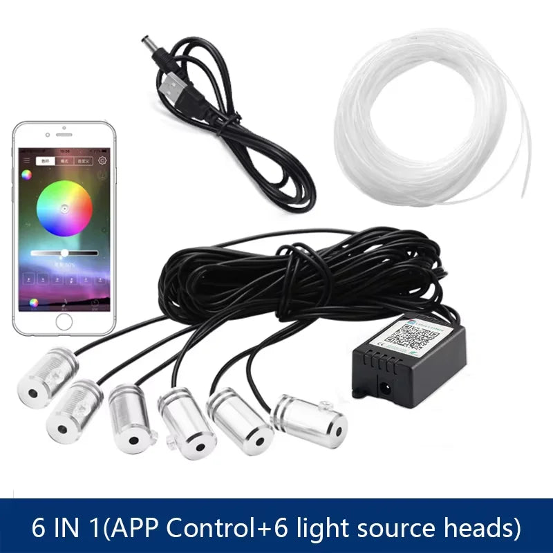 6 in 1 Led Car Interior  Strips Light