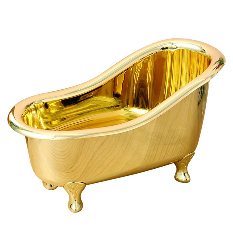 Golden Bathtub Shaped Cosmetic Case