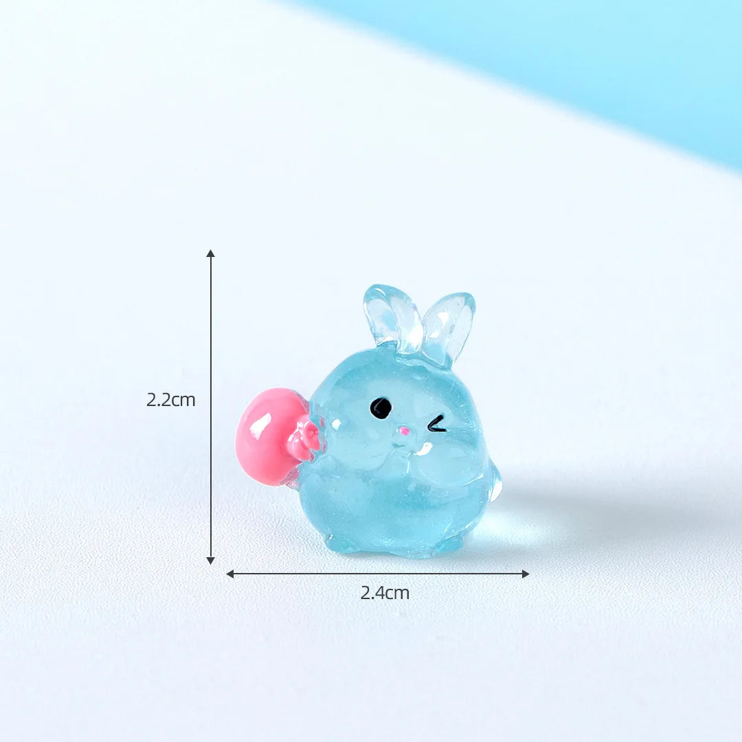 6PCS Luminous Rabbits Resin
