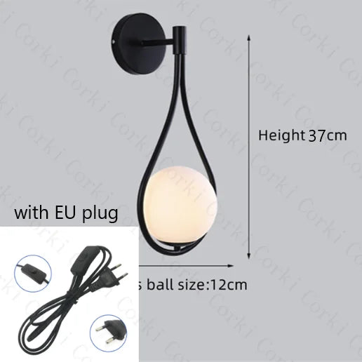 Luxury Glass Ball LED Wall lamp