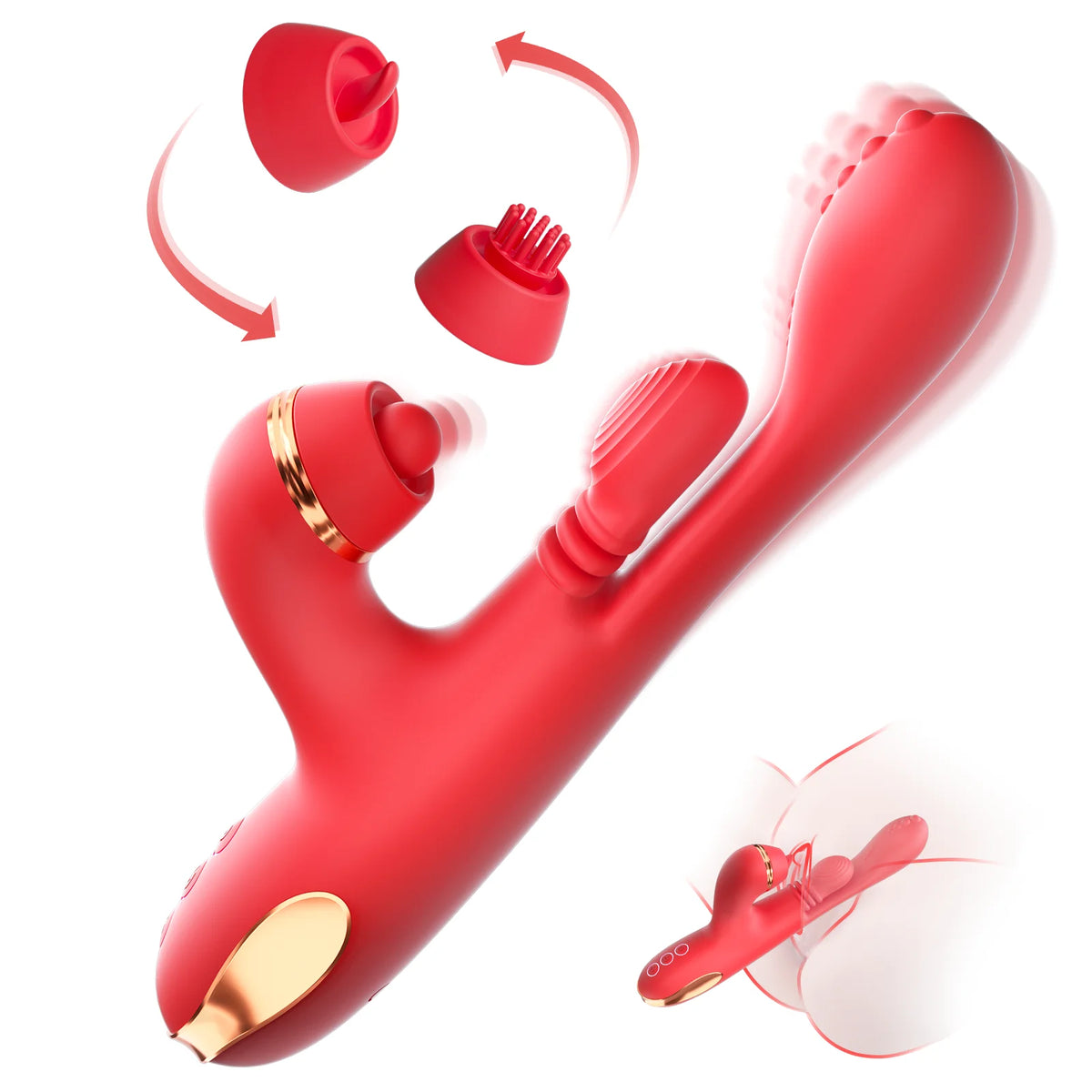 5 IN 1 Tapping Thrusting Dildo Vibrator