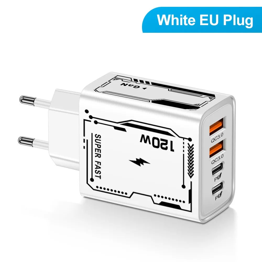 4 Ports  USB Type C Charger