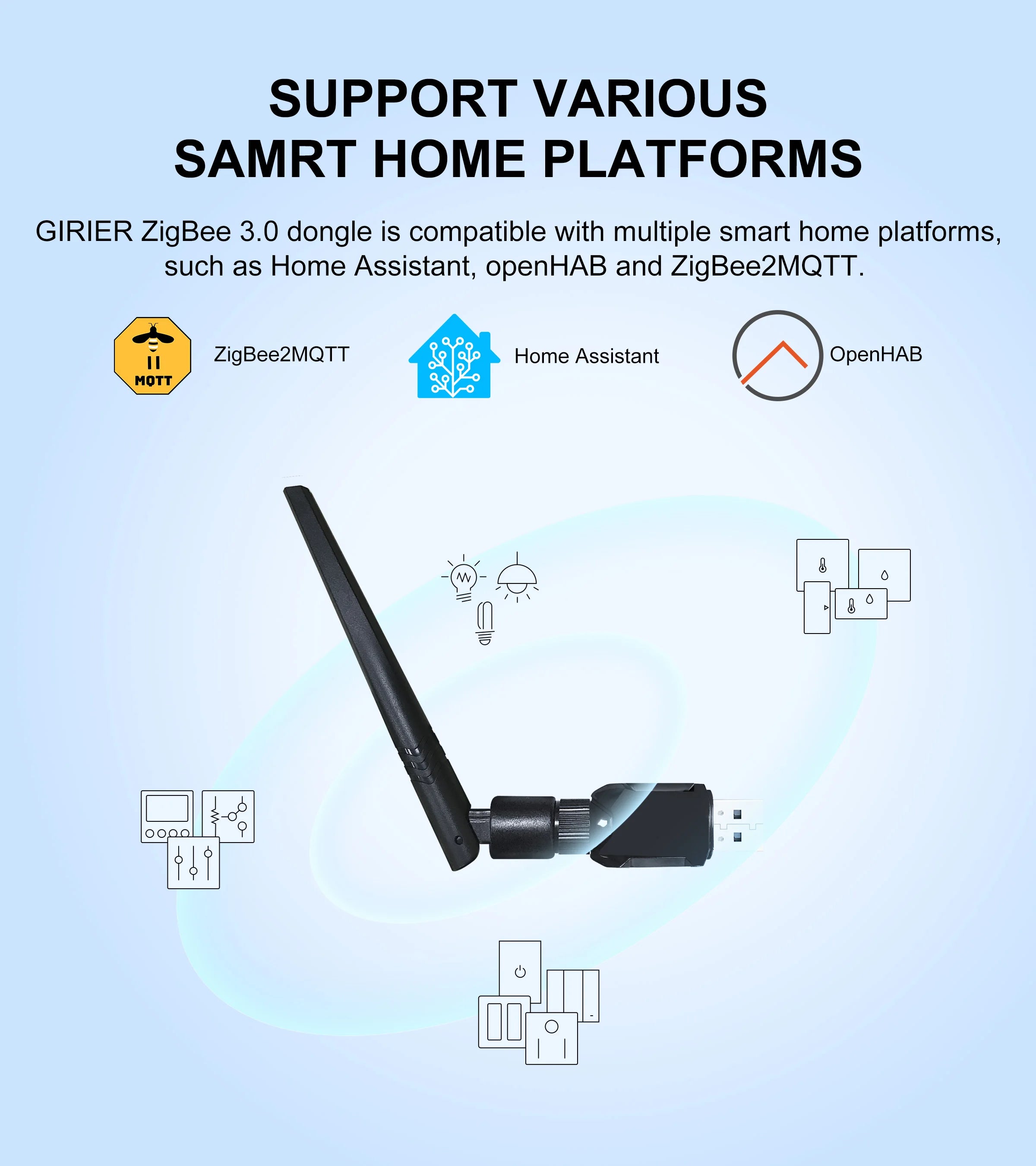 Universal ZigBee Gateway with Antenna