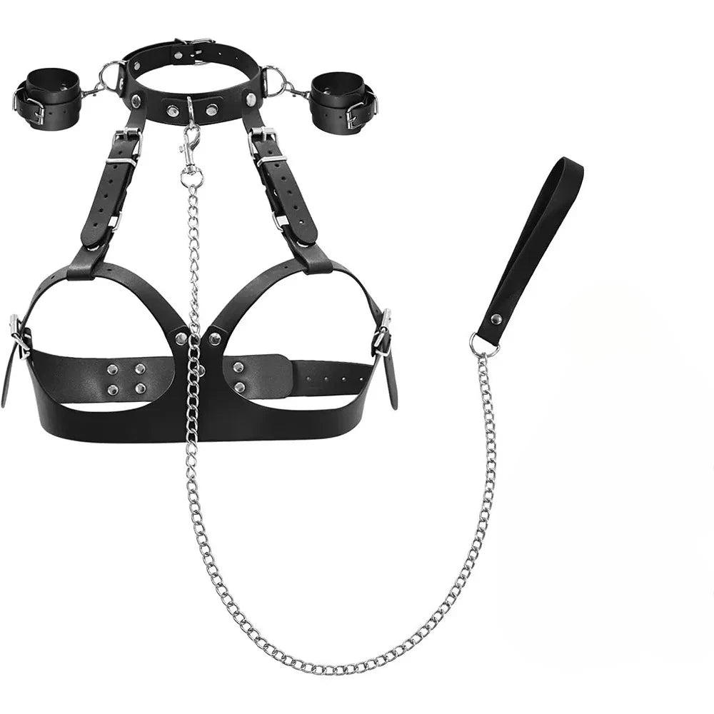 Adjustable Handcuffs  Collar and Bra
