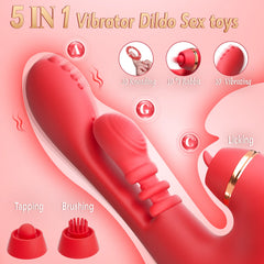 5 IN 1 Tapping Thrusting Dildo Vibrator