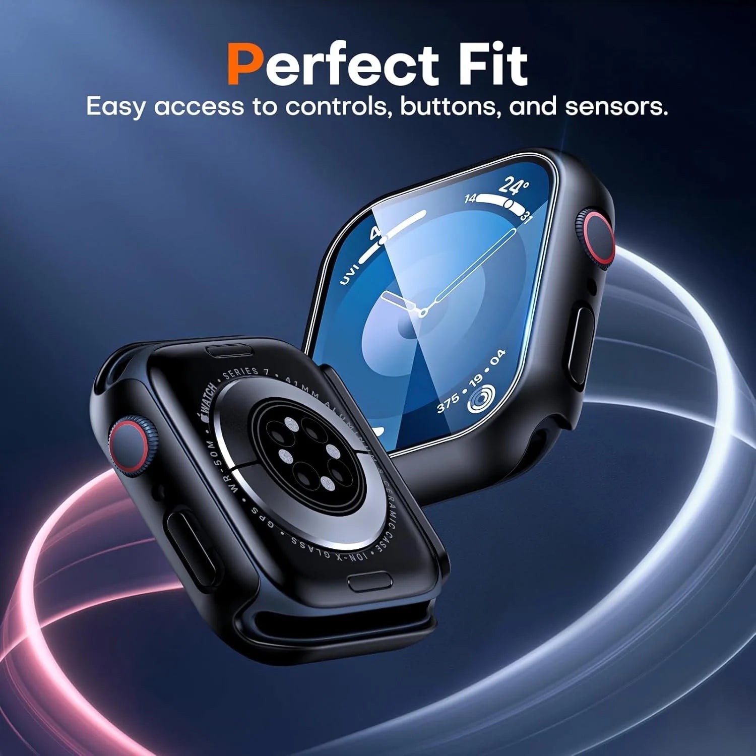 Tempered glass+Case for Apple Watch