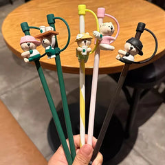 Cute Bear Silicone Straw Cover Caps