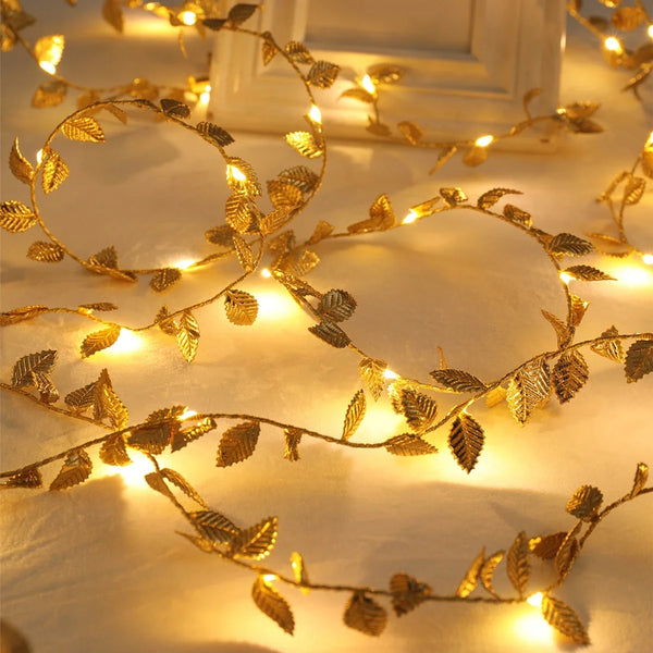 Golden   Tiny Leaves Fairy Light