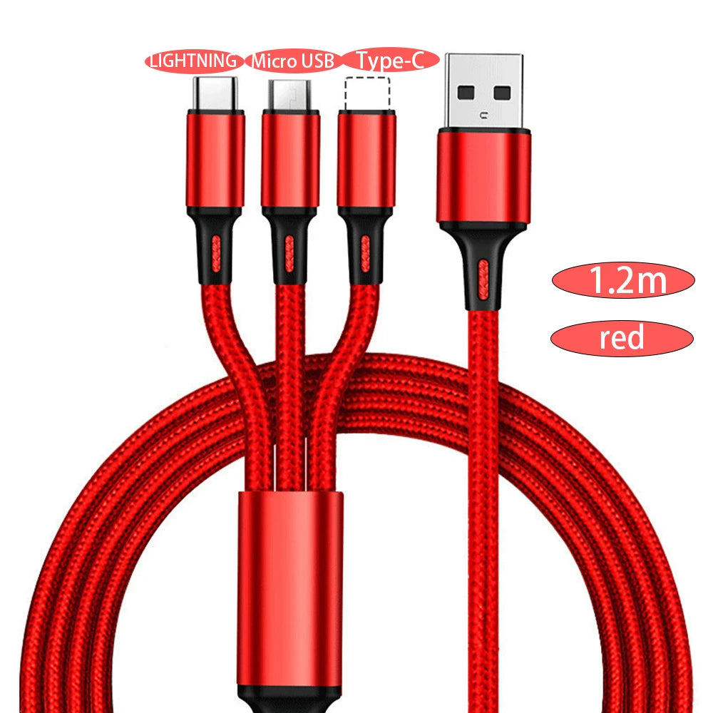 3 In 1 USB  Fast Charging Cable