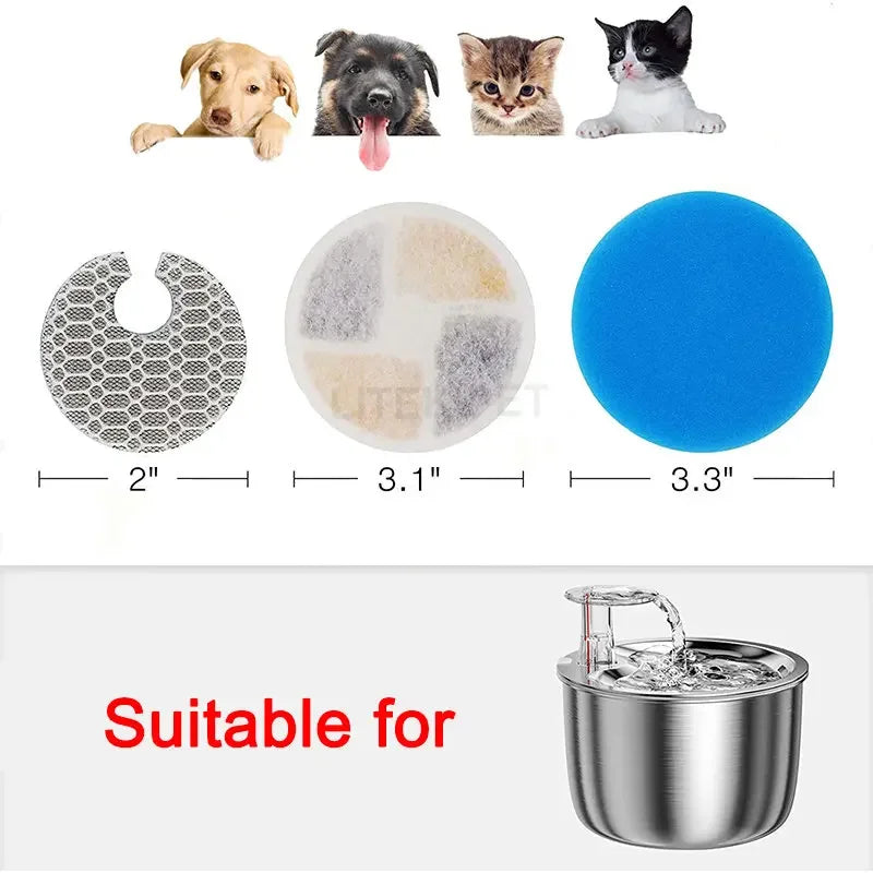 8 Sets  Cat Water Fountain Filters