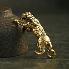 Antique Copper Tiger King Figurines
