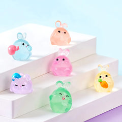 6PCS Luminous Rabbits Resin