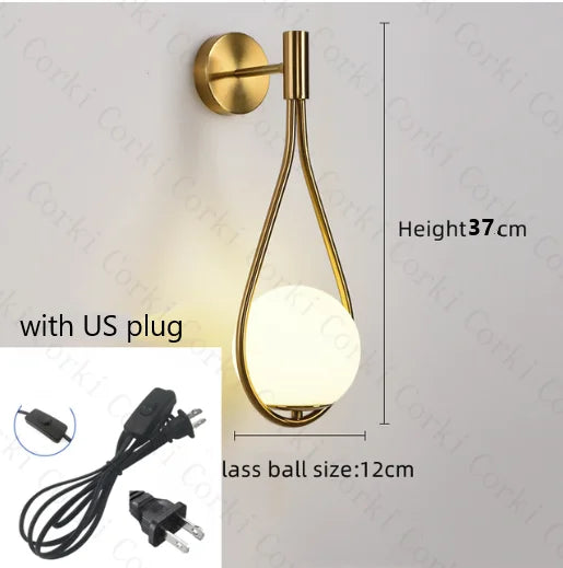 Luxury Glass Ball LED Wall lamp