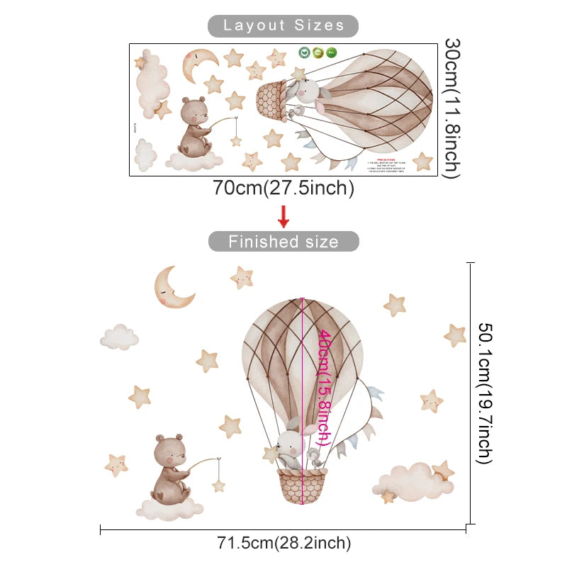 Animals Bear Rabbits Wall Stickers