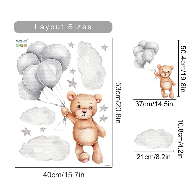 Animals Bear Rabbits Wall Stickers