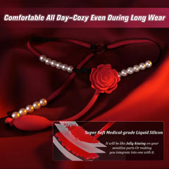 Women Rose Pearl Thong App Wearable Panty Vibrator