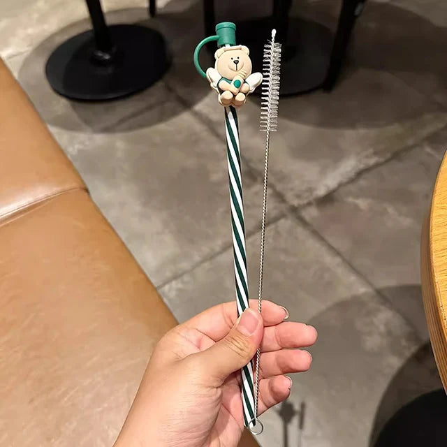 Cute Bear Silicone Straw Cover Caps