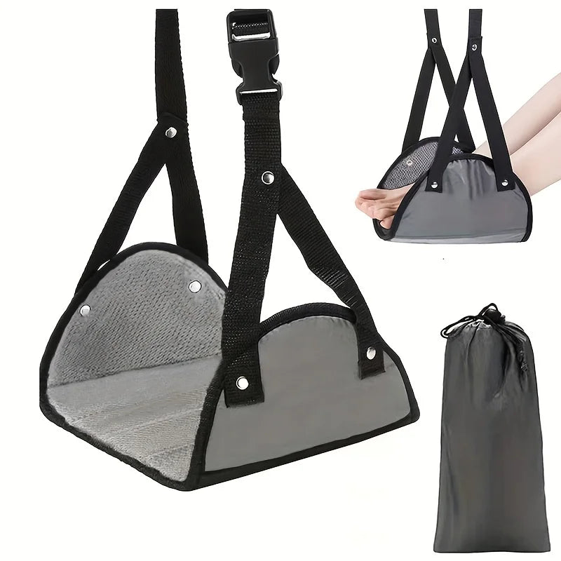 Airplane Footrest With Adjustable Strap