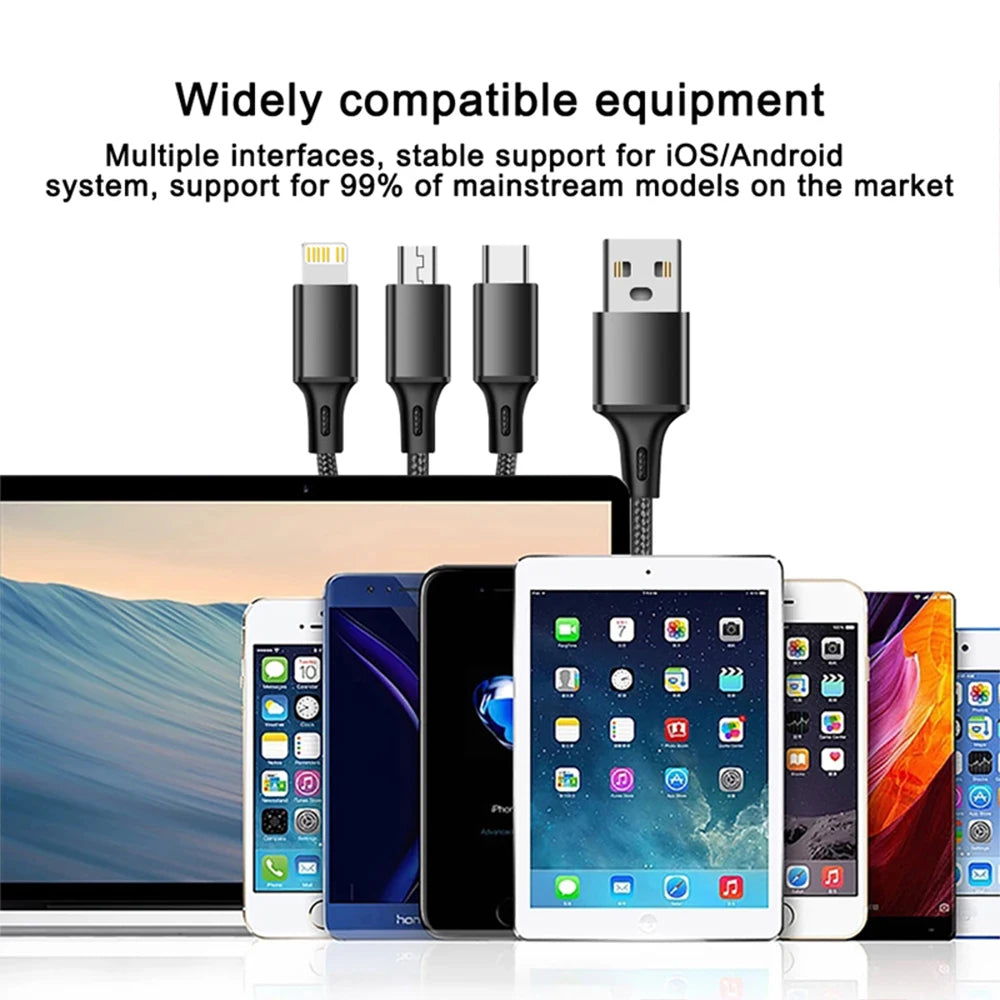 3 In 1 USB  Fast Charging Cable
