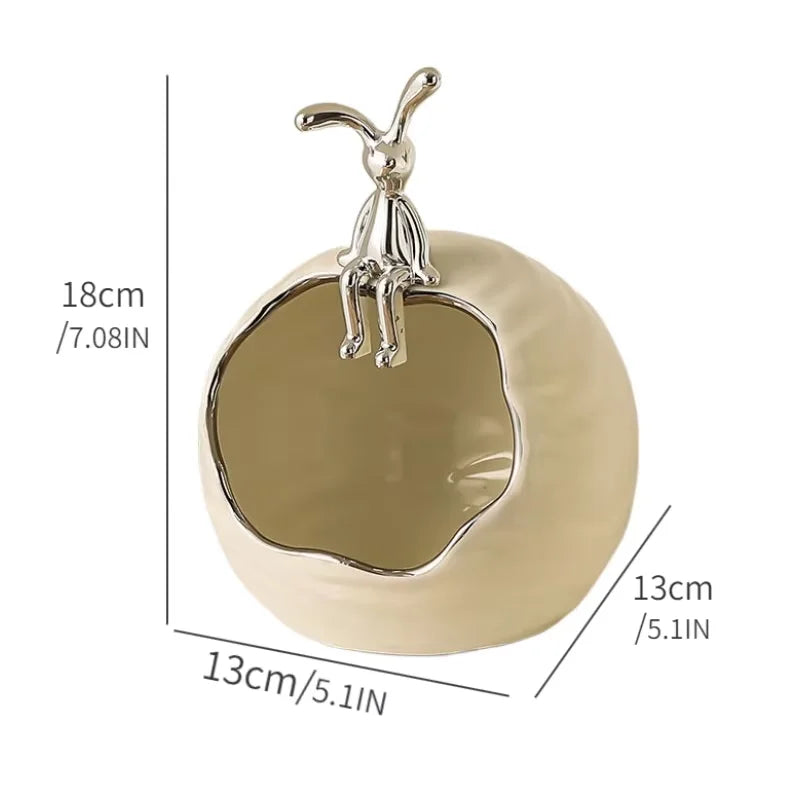 Decorative ceramic storage bowl