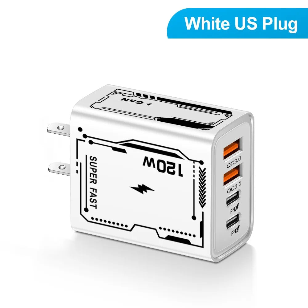 4 Ports  USB Type C Charger