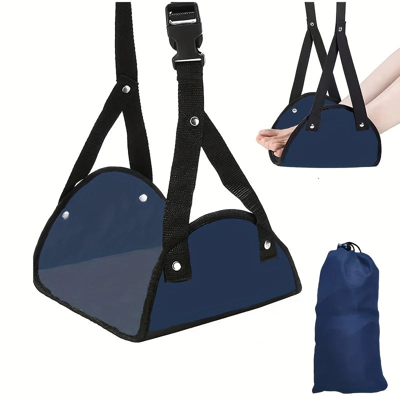 Airplane Footrest With Adjustable Strap
