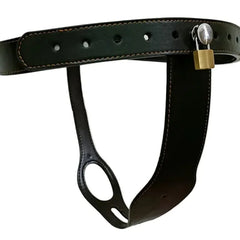 T-Shaped Leather Chastity Belt