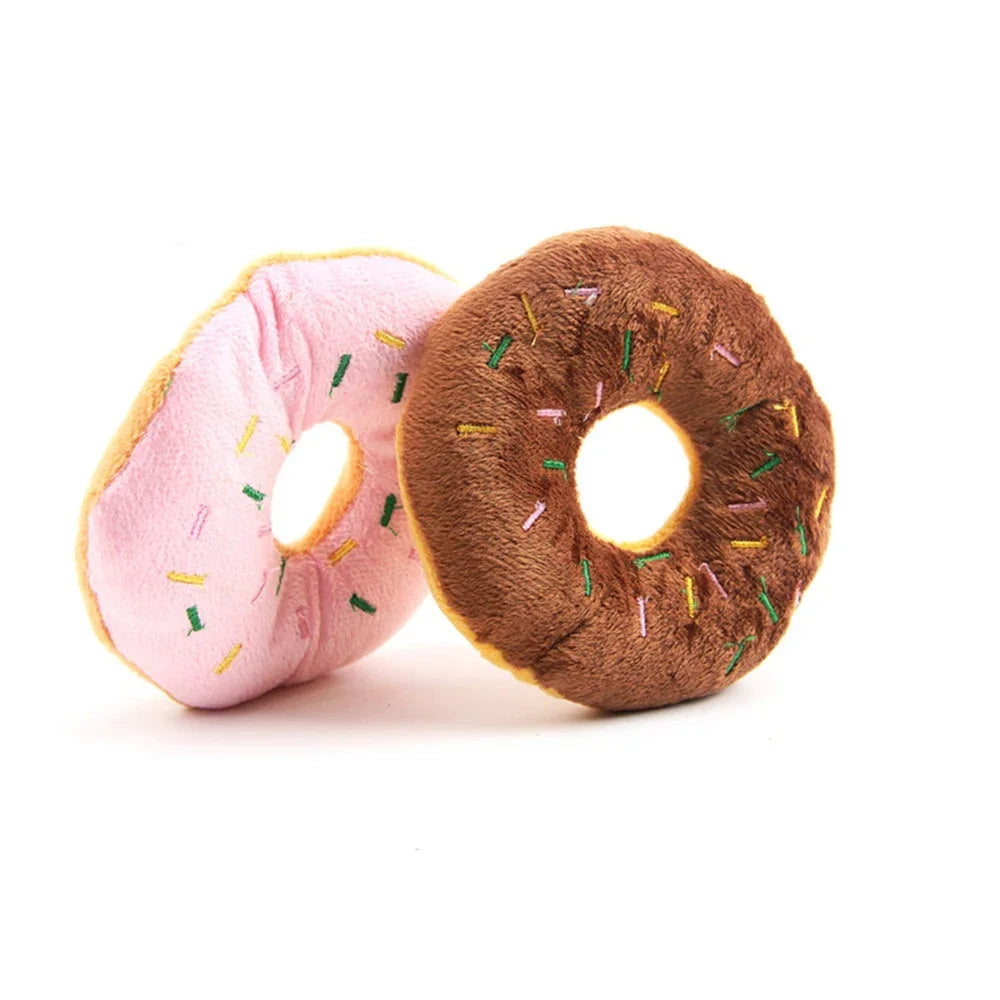 Soft Donuts Plush Dog Toy