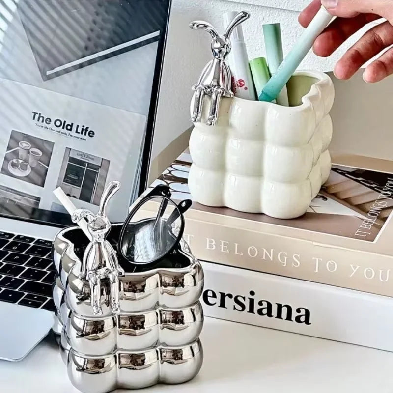 Decorative ceramic storage bowl