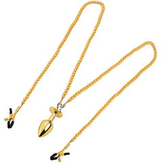 Small Medium Large Butt plug Pearl Nipple Clamps