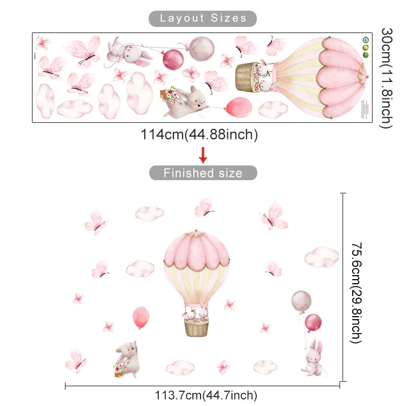 Animals Bear Rabbits Wall Stickers