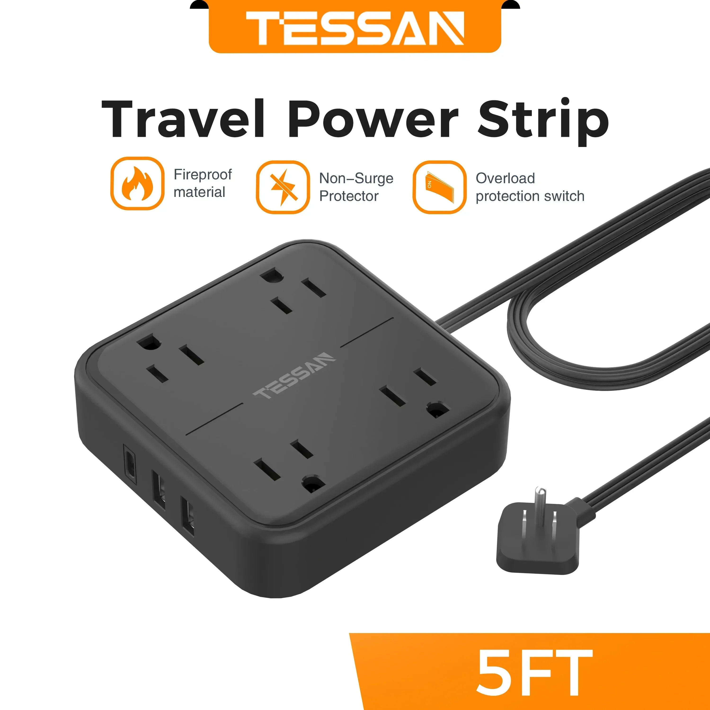 Ultra Thin Flat Plug Power Strip