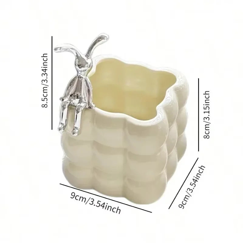 Decorative ceramic storage bowl