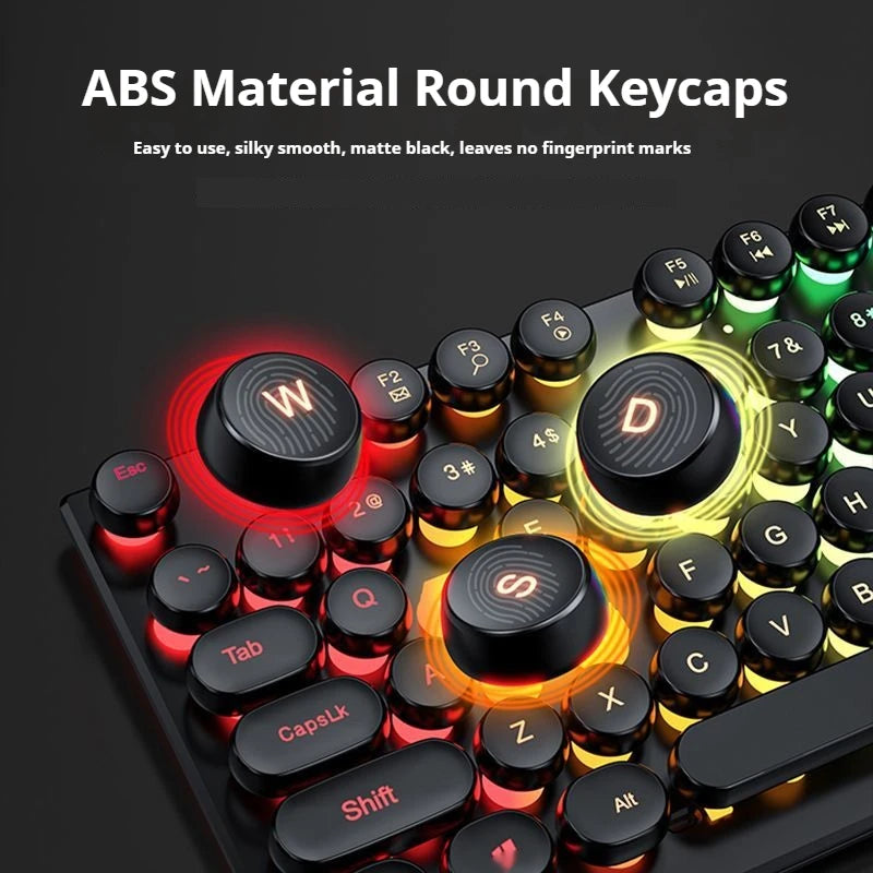 Retro Punk Round Gaming Keyboard