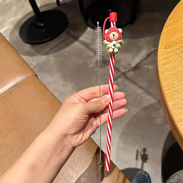 Cute Bear Silicone Straw Cover Caps