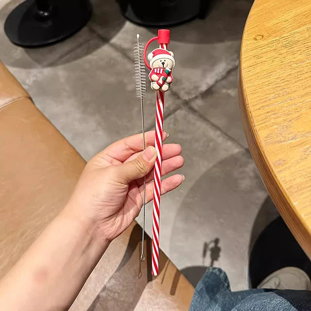 Cute Bear Silicone Straw Cover Caps