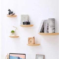 Semicircle Wooden Wall Shelf