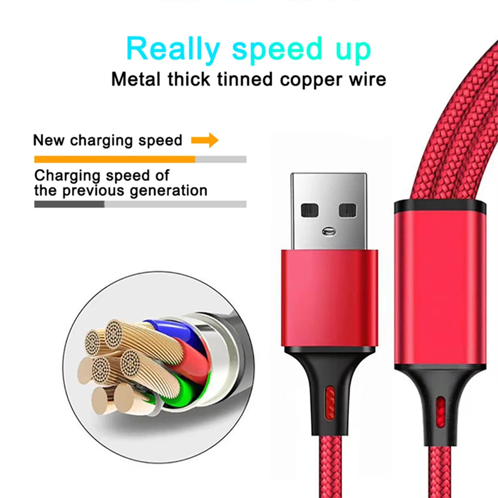 3 In 1 USB  Fast Charging Cable