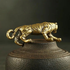Antique Copper Tiger King Figurines